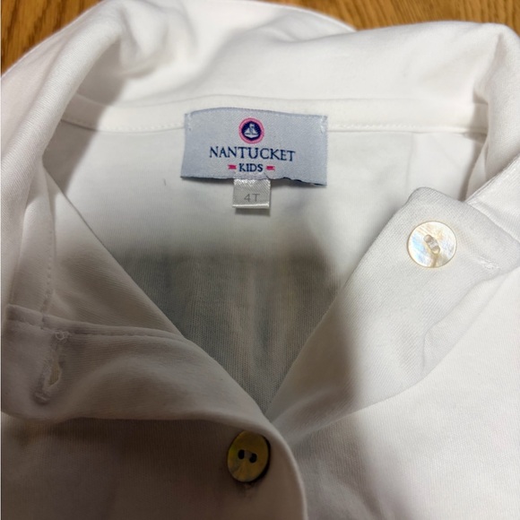 White Pima Cotton Kids Shirt by Nantucket Kids - Picture 3 of 5